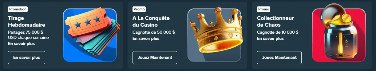 Tirage hebdomadaire promotion de Stake casino